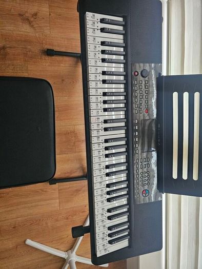 Barely used 61 keys  keyboard with stand and stool in perfect condition, model no SM-61K