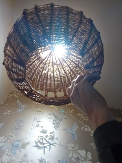 2 x Vintage Wicker Pendant Light Shades