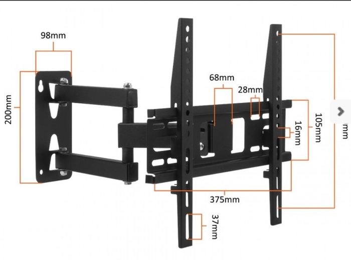 TV Wall Mount Bracket Tilt Swivel Full Motion 14-47"