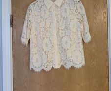 Gallery Cream Lace Short Sleeved Blouse. S. 12. New - No Tag.