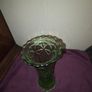 Vintage Green Glass Vase Image 3