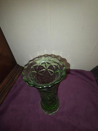 Vintage Green Glass Vase