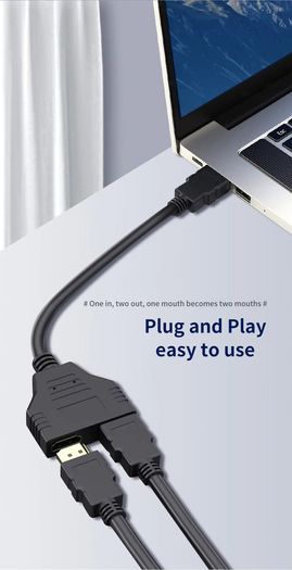 HDMI-Compatible Cable Splitter 1080P 2 Dual Port Y Splitter 1 In 2 Out Cable Adapter For Lcd Tv Box Ps3 Hdmi-Compatible Splitter