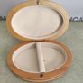 Vintage Oval Wooden Jewellery Box Layered Multi Wood Image 6