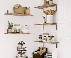 SALE | Wood Wall Mounted Shelf, Rustic Shelves Set of 5