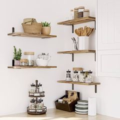 SALE | Wood Wall Mounted Shelf, Rustic Shelves Set of 5