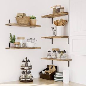 SALE | Wood Wall Mounted Shelf, Rustic Shelves Set of 5