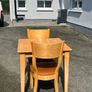 pine table and 2 chairs Image 2