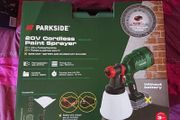 Parkside 20V Cordless Paint Sprayer and Accessories Set. House Kitchen Furniture Heating Radiator Garden Indoor Outdoor Maintenance DIY Spring Sale Now On.