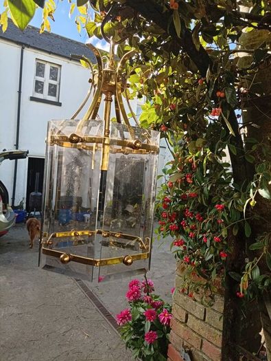 Vintage Brass Hall Lantern Light