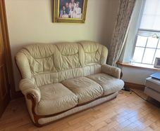 3 piece cream natuzzi leather suite
