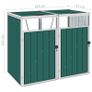 Double Garbage Bin Shed Green 143x81x121 cm Steel Image 4