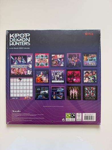 K-Pop Demon Hunters Official 2026 A3 Wall Calendar (New and Sealed)