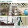Walk in Greenhouse, 3-Tier Green House with 8 Shelves, Hemmed Cover and Roll-up Zipped Door, Steel Frame, 143 x 143 x 195 cm Image 4