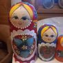 2 sets of Matroyska nesting Russian vintage handpainted dolls, v collectible, D18 post 8e Image 8