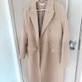 New Topshop double breasted wool mix coat in oatmeal with a white stripe Image 9