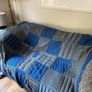 Large Hand Knitted Patchwork Blanket Throw Blue Grey 150 x 200cm Image 4