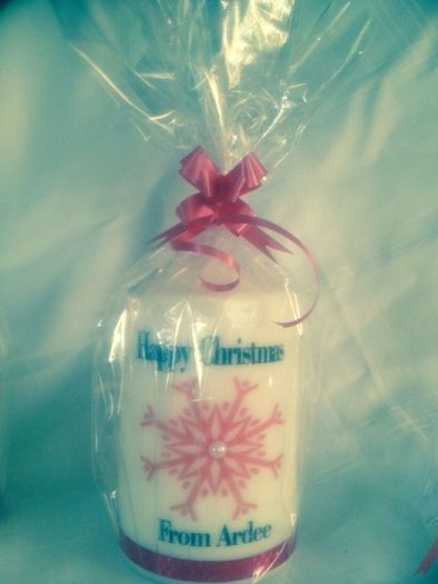 Personalised large christmas candle