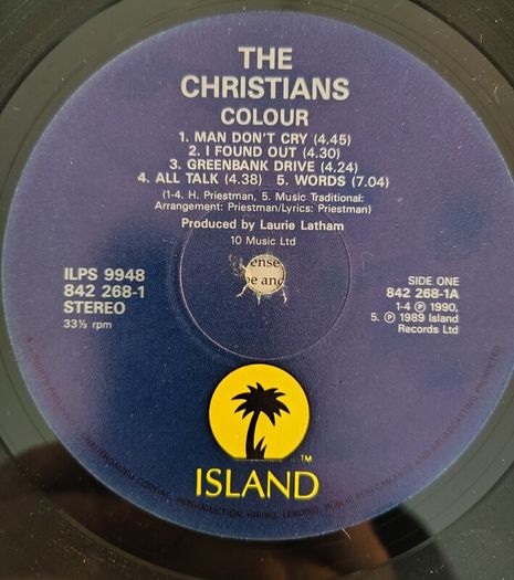 The Christians - Colour Vinyl LP (1990) Original Pressing w/Inner Sleeve 80's Pop Rock EX+