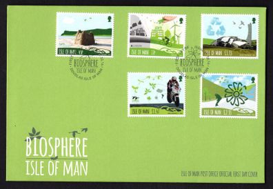 2016 Isle of Man Biosphere of Isle of Man; Think Green Commemorative Stamps First Day Cover (FDC)