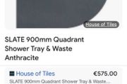 Black slate shower tray