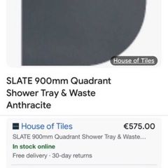 Black slate shower tray