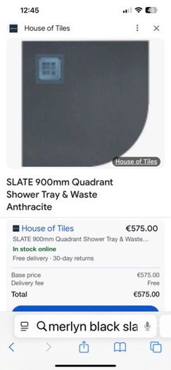 Black slate shower tray