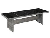 Garden Table 240x90x74 cm Poly Rattan and Glass