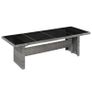 Garden Table 240x90x74 cm Poly Rattan and Glass Image 4