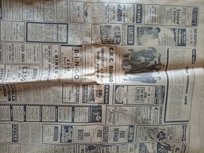 Vintage 1965 Evening Herald. Great for Framing (Showbands, Cinerama, classifieds, Ballyfermot)