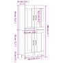 Highboard White 69.5x34x180 cm Image 7