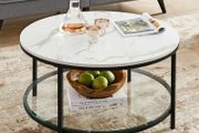 New marble look coffee table 2 shelves - FREE P&amp;P