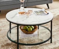 New marble look coffee table 2 shelves - FREE P&P