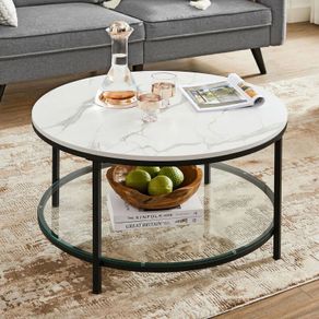 New marble look coffee table 2 shelves - FREE P&P