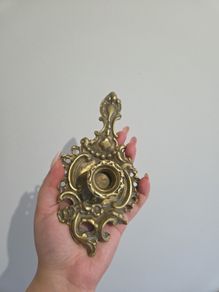 Vintage Brass Chamberstick Handled Candle Holder