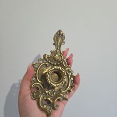 Vintage Brass Chamberstick Handled Candle Holder