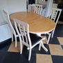 Extendable solid timber table and 6 chairs Image 3