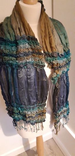 East Silk Scarf Blue/Green/Lime