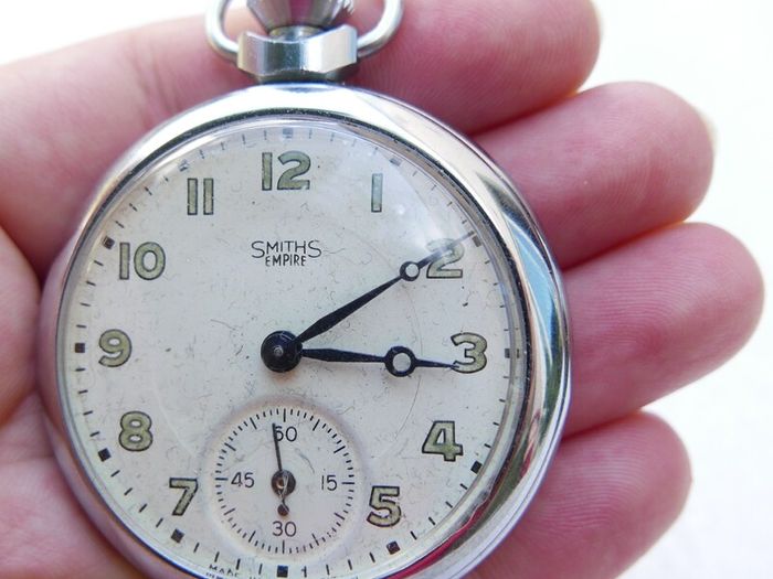 Vintage White Smiths Empire CASED CYLINDER POCKET WATCH (in working order)