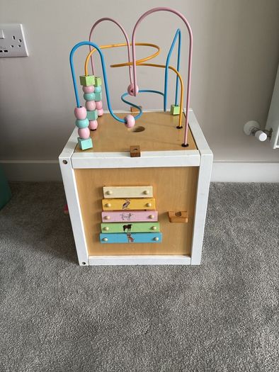 wooden activity cube