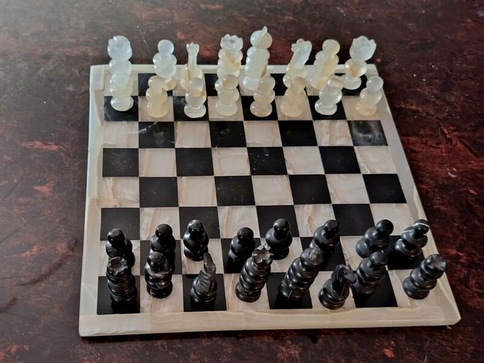 Large and heavy marble chess set