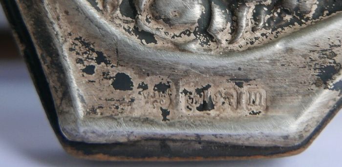 Antique Edwardian Wooden & Sterling Silver Photo Frame Art Nouveau  1800s