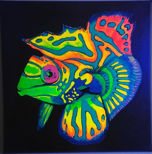 UV Blacklight Coral Reef Wall Art Painting