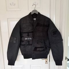 Diesel Black Bomber Jacket Patchwork