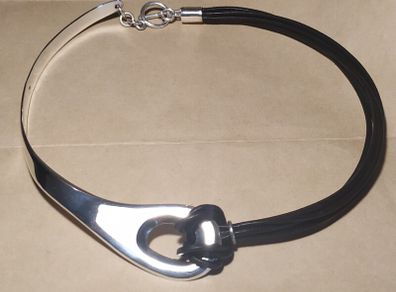 Sterling Silver and Leather Necklace