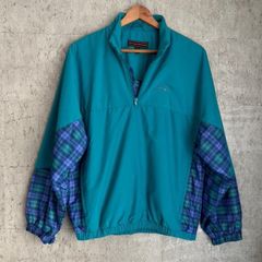 90s Sun Mountain Sports Teal & Blue Plaid Quarter Zip Pullover Jacket Size S Relaxed Fit