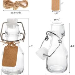 30 Pack 2oz Glass Bottles with Swing Top Lids