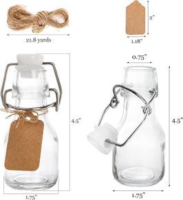 30 Pack 2oz Glass Bottles with Swing Top Lids