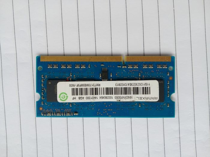 4gb Ddr3l So-dimm, Ramaxel Rmt3170me68f9f-1600, 1.35v