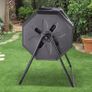 Double Chamber Drum Composter 160 Litres Black Rotatable Image 9